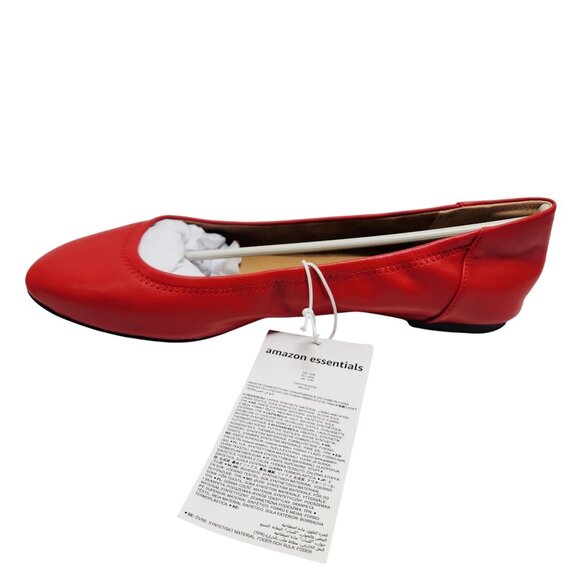Womens Red Essentials Ballet Flats Size Size 14W Faux Leather Slip-On - Picture 2 of 9
